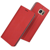 Кожен калъф тефтер и стойка Magnetic FLEXI Book Style за Samsung Galaxy S7 G930 червен 